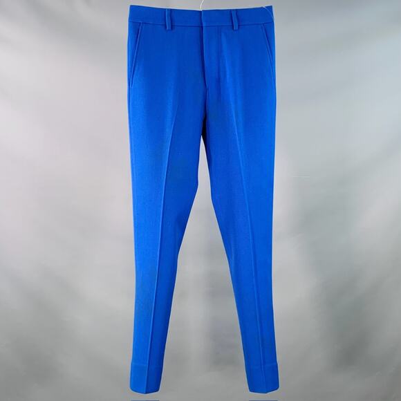 AMI by ALEXANDRE MATTIUSSI Size 28 Royal Blue Wool Twill Button Fly Dress Pants